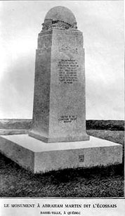 LE MONUMENT À ABRAHAM MARTIN DIT L’ÉCOSSAIS, DANS LA BASSE-VILLE DE QUÉBEC